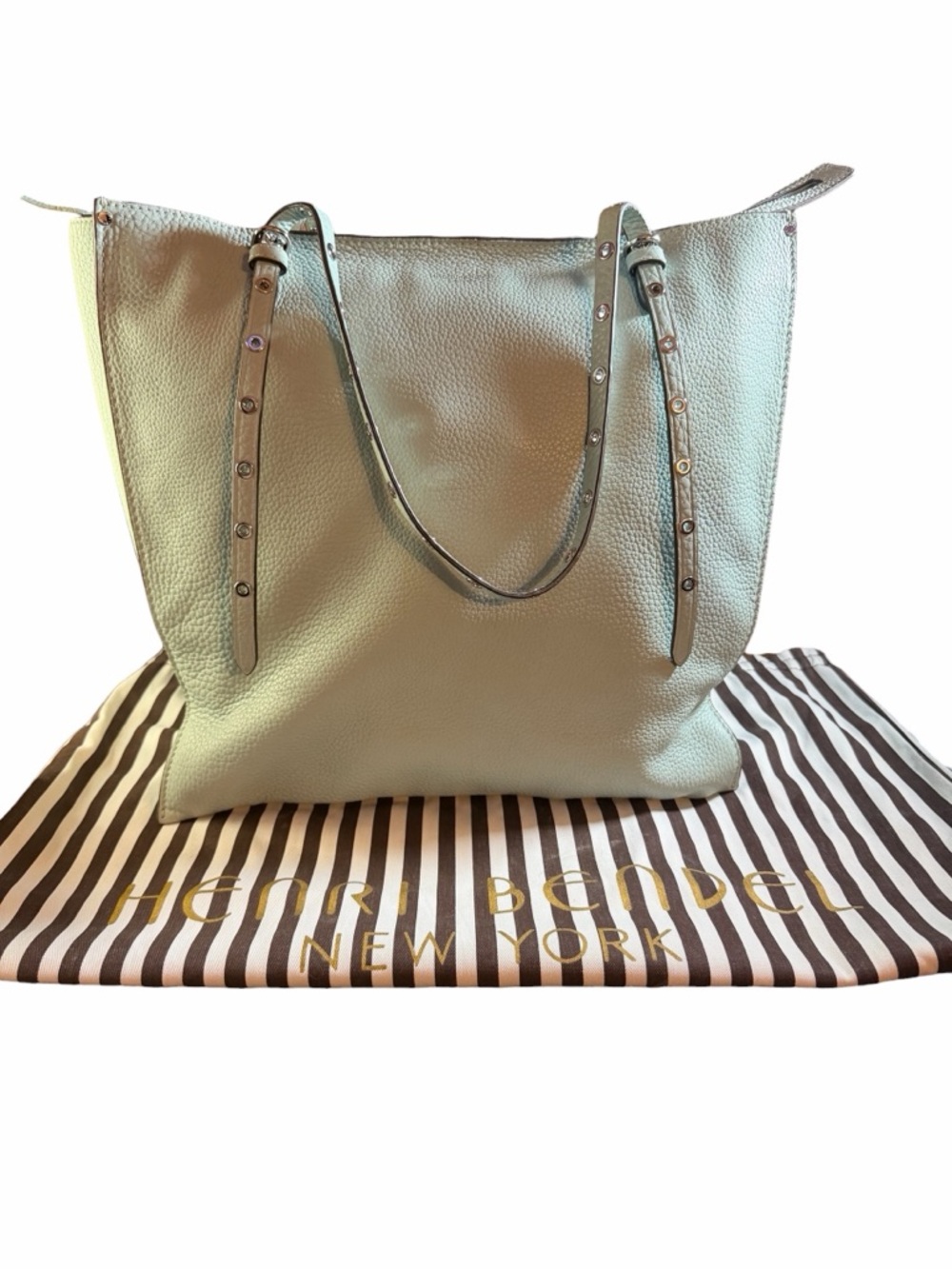 henri bendel Light Blue Pebbled Leather Tote